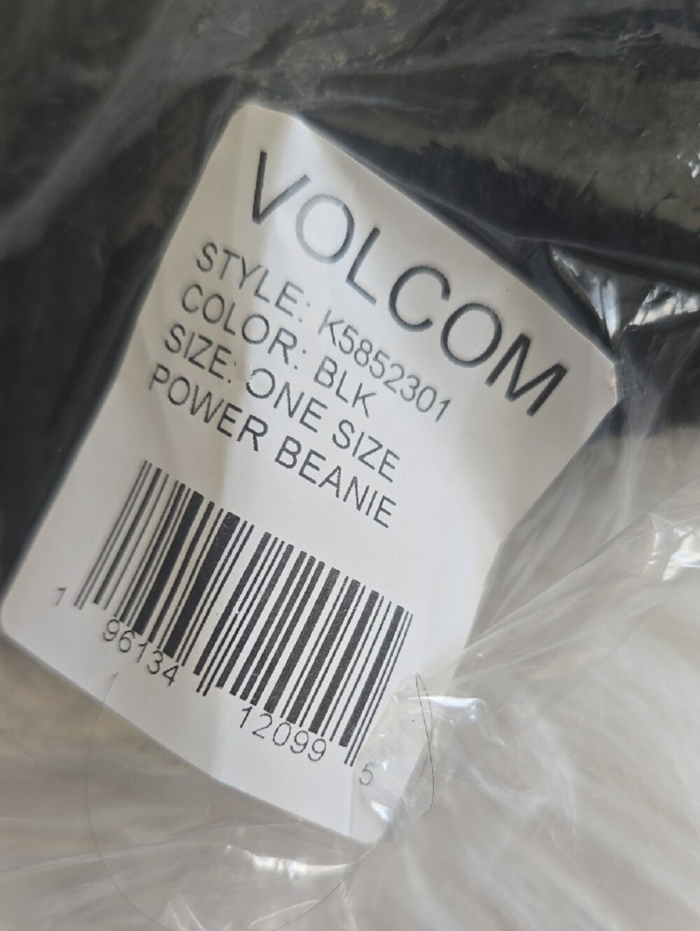 Volcom Black Ribbed Knit Beanie - Picture 2 of 4